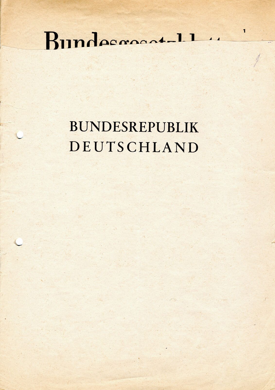 Historische Titelseite der ersten Grundgesetz-Ausgabe von 1949
