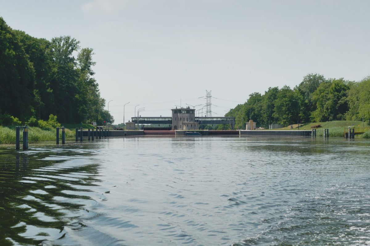 Schleuse Dzierżno am Gleiwitzer Kanal in Pyskowice