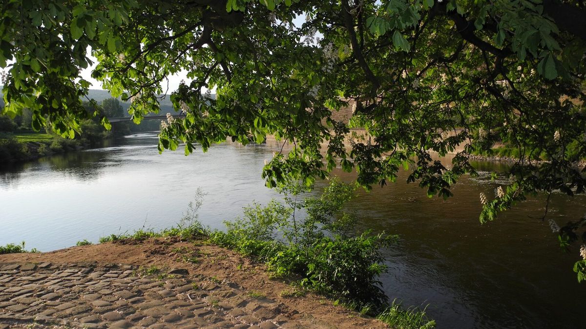 Zusammenfluss von Fulda und Werra zur Weser bei Hann. Münden