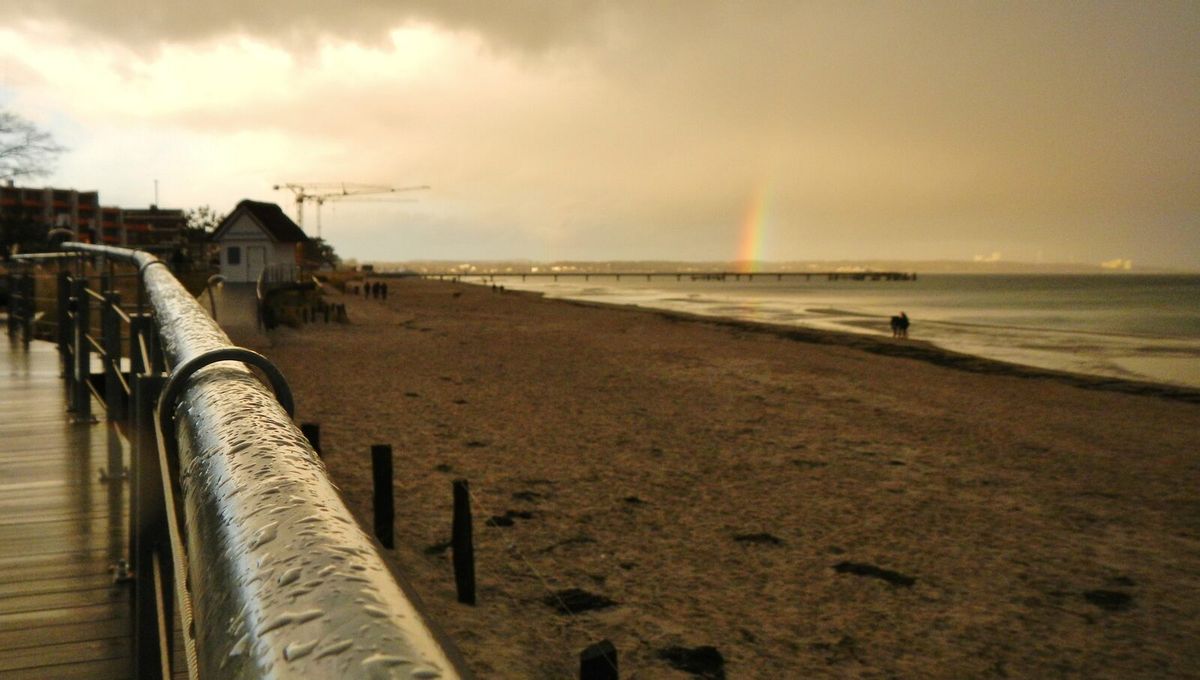 Flacher Sandstrand an der Lübecker Bucht bei Scharbeutz